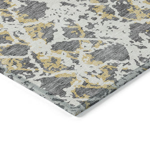 HomeRoots 5' Abstract Gray and Ivory Area Rug - Stylish, Washable, and Durable for Indoor or Outdoor Use 8' X 10' 614164