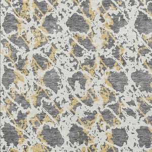 HomeRoots 5' Abstract Gray and Ivory Area Rug - Stylish, Washable, and Durable for Indoor or Outdoor Use 8' X 10' 614164