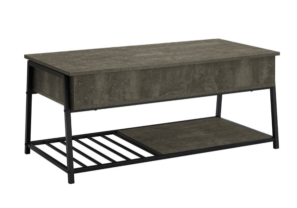English Elm Coffee Table Lift Top Hidden Storage Bronze Laminate Black Metal Modern Living Room B2710P461748