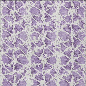 HomeRoots 5' Lilac and Ivory Abstract Area Rug - Stylish, Durable, Machine Washable for Indoor and Outdoor Use 5' X 8' 614174