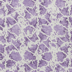 HomeRoots 5' Lilac and Ivory Abstract Area Rug - Stylish, Durable, Machine Washable for Indoor and Outdoor Use 8' X 10' 614176