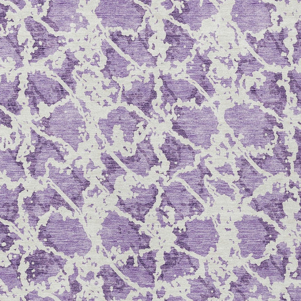 HomeRoots 5' Lilac and Ivory Abstract Area Rug - Stylish, Durable, Machine Washable for Indoor and Outdoor Use 8' X 10' 614176