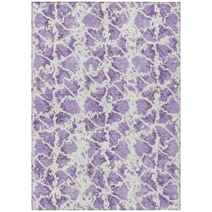HomeRoots 5' Lilac and Ivory Abstract Area Rug - Stylish, Durable, Machine Washable for Indoor and Outdoor Use 9' X 12' 614177