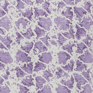HomeRoots 5' Lilac and Ivory Abstract Area Rug - Stylish, Durable, Machine Washable for Indoor and Outdoor Use 10' X 14' 614178