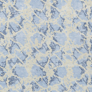 HomeRoots 5' Sky Blue and Ivory Abstract Area Rug - Modern, Washable Design for Indoor and Outdoor Spaces 5' X 8' 614180