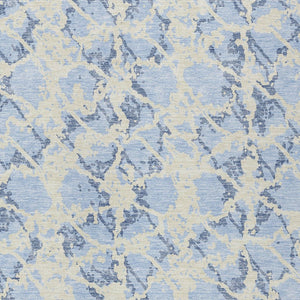HomeRoots 5' Sky Blue and Ivory Abstract Area Rug - Modern, Washable Design for Indoor and Outdoor Spaces 10' X 14' 614184