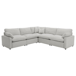 English Elm Hollander Modular Fabric Sectional with Three Power Recliners for Flexible Living Rooms B062S01810