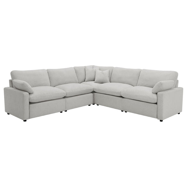 English Elm Hollander Modular Fabric Sectional with Three Power Recliners for Flexible Living Rooms B062S01810
