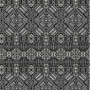 HomeRoots 5' Black and Ivory Tribal Area Rug - Stylish, Washable Design for Indoor and Outdoor Spaces 5' X 8' 614204