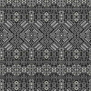 HomeRoots 5' Black and Ivory Tribal Area Rug - Stylish, Washable Design for Indoor and Outdoor Spaces 8' X 10' 614206
