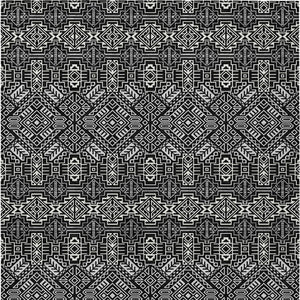 HomeRoots 5' Black and Ivory Tribal Area Rug - Stylish, Washable Design for Indoor and Outdoor Spaces 8' X 10' 614206