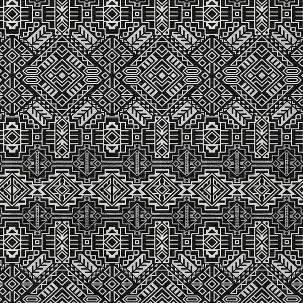 HomeRoots 5' Black and Ivory Tribal Area Rug - Stylish, Washable Design for Indoor and Outdoor Spaces 9' X 12' 614207