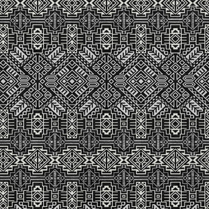 HomeRoots 5' Black and Ivory Tribal Area Rug - Stylish, Washable Design for Indoor and Outdoor Spaces 10' X 14' 614208