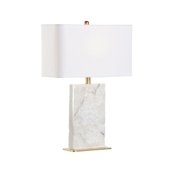 Wildwood Gwen Marble Table Lamp With Antique Brass Accents And Off-White Linen Shade For Warm Ambient Glow 61421