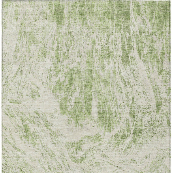 HomeRoots 5' Sage and Ivory Abstract Area Rug - Stylish, Washable, Stain-Resistant for Indoor and Outdoor Use 5' X 8' 614264