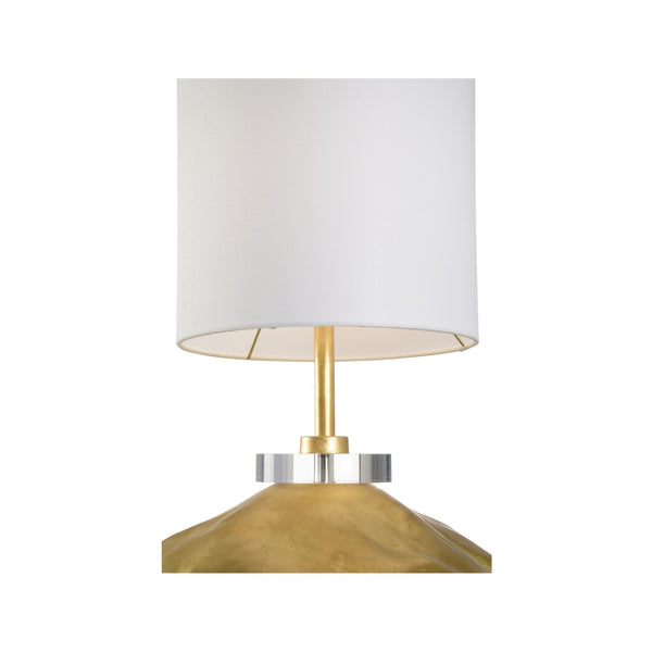 Wildwood Margaret Sculptural Gold Leaf Lamp With Clear Acrylic Accents And White Shade — Elegant Modern Lighting 61429