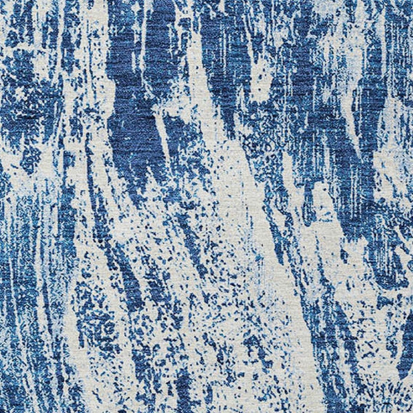 HomeRoots 5' Navy Blue and Ivory Abstract Area Rug - Stylish, Durable, Washable for Indoor and Outdoor Use 5' X 8' 614294
