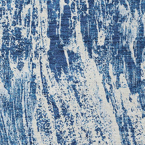 HomeRoots 5' Navy Blue and Ivory Abstract Area Rug - Stylish, Durable, Washable for Indoor and Outdoor Use 8' X 10' 614296