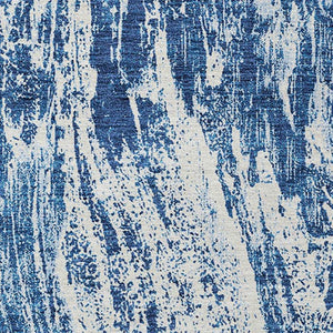 HomeRoots 5' Navy Blue and Ivory Abstract Area Rug - Stylish, Durable, Washable for Indoor and Outdoor Use 10' X 14' 614298