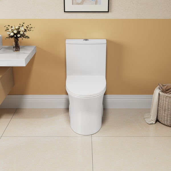 English Elm 1.1/1.6 Gpf Elongated One-piece Toilet Skirted Ceramic Comfort Height Watersense B2724P246933