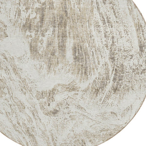HomeRoots 5' Stylish Taupe and Ivory Abstract Washable Indoor-Outdoor Area Rug for Versatile Decor & Comfort 8' Round 614313