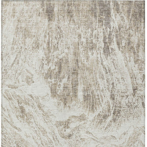 HomeRoots 9' Abstract Taupe & Ivory Washable Area Rug - Durable Indoor/Outdoor Design for High Traffic Spaces 614315