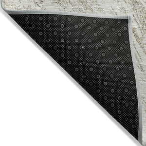 HomeRoots 9' Abstract Taupe & Ivory Washable Area Rug - Durable Indoor/Outdoor Design for High Traffic Spaces 614315