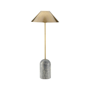 Wildwood Paxton Marble-Base Lamp With Aged Brass Shade — Slim 32.5" Accent Light For Timeless Ambient Decor 61433