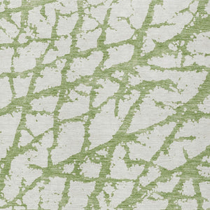 HomeRoots 5' Modern Green and Ivory Abstract Washable Area Rug for Indoor and Outdoor Style and Durability 5' X 8' 614342