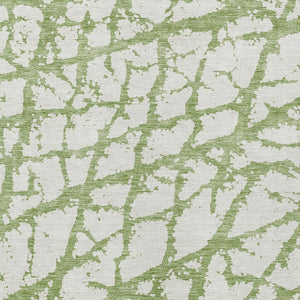 HomeRoots 5' Modern Green and Ivory Abstract Washable Area Rug for Indoor and Outdoor Style and Durability 10' X 14' 614346