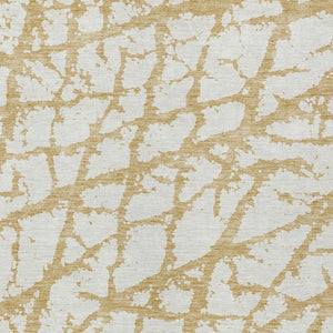 HomeRoots 5' Gold and Ivory Abstract Washable Area Rug - Durable, Stylish Design for Indoor and Outdoor Spaces 8' X 10' 614350