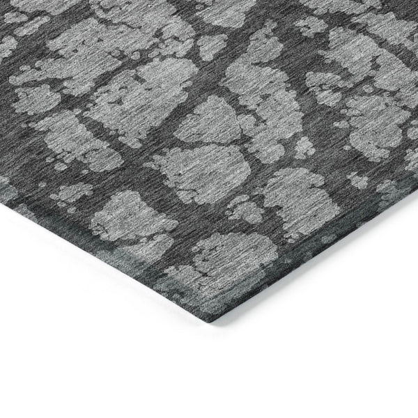 HomeRoots 5' Durable Gray and Charcoal Abstract Area Rug - Stylish, Washable Design for Indoor and Outdoor Use 5' X 8' 614354