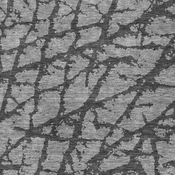 HomeRoots 5' Durable Gray and Charcoal Abstract Area Rug - Stylish, Washable Design for Indoor and Outdoor Use 9' X 12' 614357
