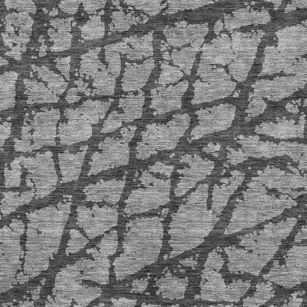 HomeRoots 5' Durable Gray and Charcoal Abstract Area Rug - Stylish, Washable Design for Indoor and Outdoor Use 10' X 14' 614358