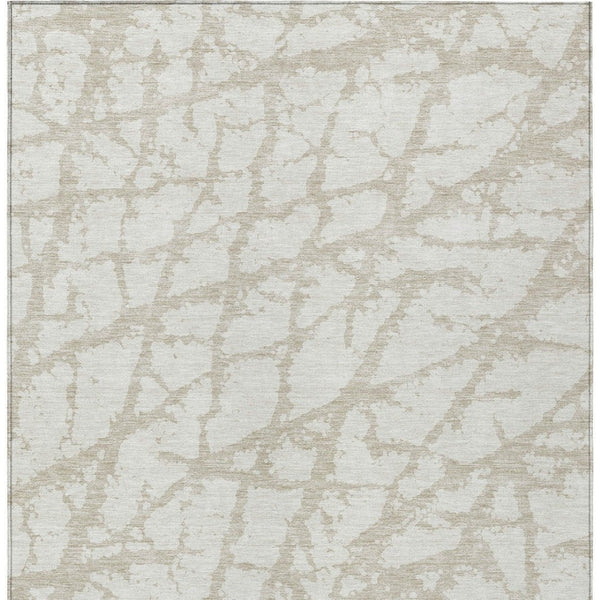 HomeRoots 5' Stylish Ivory and Beige Abstract Rug - Durable, Washable Indoor/Outdoor Area Rug for High Traffic Spaces 5' X 8' 614360