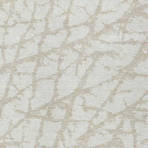 HomeRoots 5' Stylish Ivory and Beige Abstract Rug - Durable, Washable Indoor/Outdoor Area Rug for High Traffic Spaces 9' X 12' 614363
