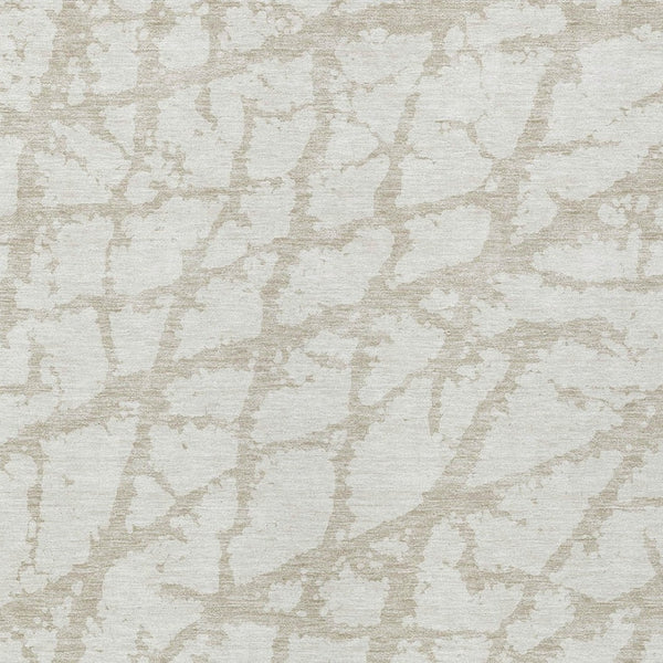 HomeRoots 5' Stylish Ivory and Beige Abstract Rug - Durable, Washable Indoor/Outdoor Area Rug for High Traffic Spaces 10' X 14' 614364