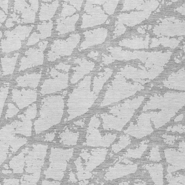 HomeRoots 5' Silver and Gray Abstract Area Rug - Stylish, Washable, Indoor/Outdoor, Stain-Resistant Design 5' X 8' 614384