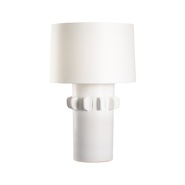 Wildwood Olla Italian Ceramic Lamp — 36" Sculptural Matte White Base With Large Shade For Soft Ambient Glow 61439