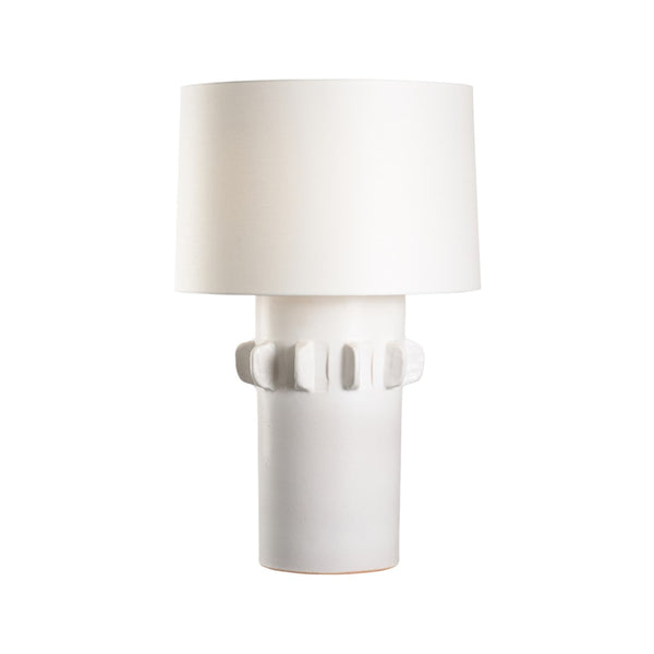 Wildwood Olla Italian Ceramic Lamp — 36" Sculptural Matte White Base With Large Shade For Soft Ambient Glow 61439