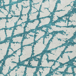 HomeRoots 5' Teal Blue and Ivory Abstract Area Rug - Durable, Washable, Perfect for Indoor and Outdoor Use 5' X 8' 614390
