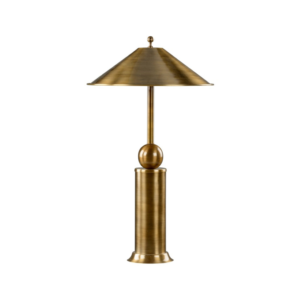 Wildwood Winbury Lamp In Antiqued Brass — Sculptural Desk & Bedside Lighting, Warm Focused Glow, Durable Design 61445