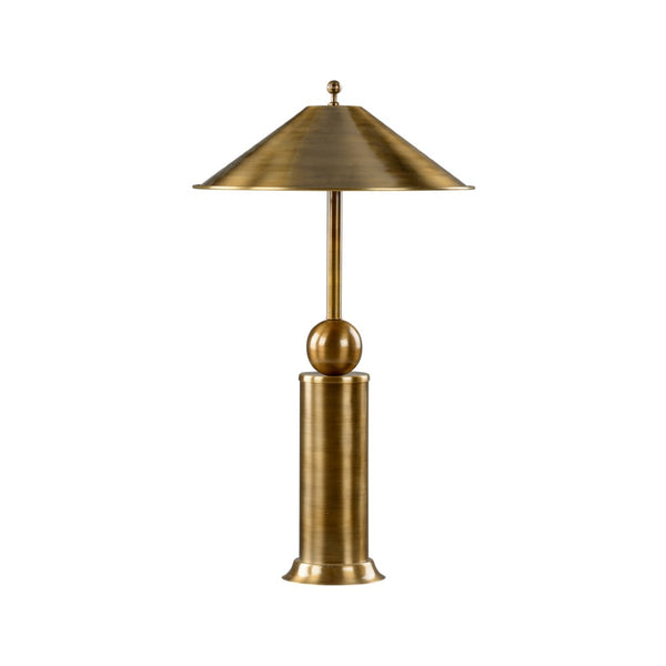 Wildwood Winbury Lamp In Antiqued Brass — Sculptural Desk & Bedside Lighting, Warm Focused Glow, Durable Design 61445