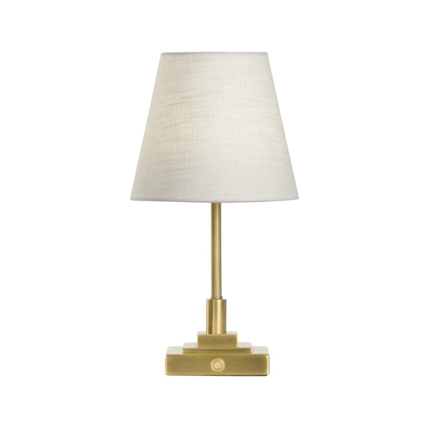 Wildwood Nathan Rechargeable Lamp With Dimmable 2700K Led, Cordless Portable Design, Brushed Brass Finish, Cozy Ambient Light 61446