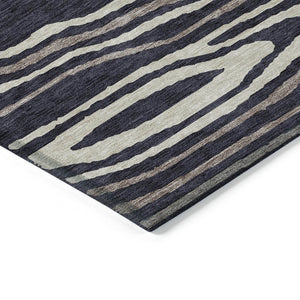 HomeRoots 5' Faux Bois Washable Area Rug in Black, Taupe & Beige - Durable Indoor/Outdoor Design for All Spaces 8' X 10' 614476