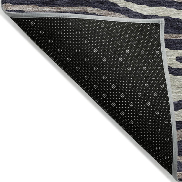 HomeRoots 5' Faux Bois Washable Area Rug in Black, Taupe & Beige - Durable Indoor/Outdoor Design for All Spaces 10' X 14' 614478