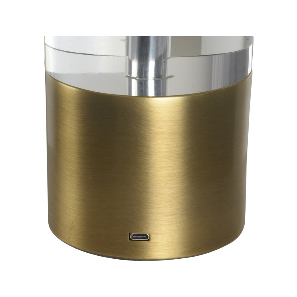 Wildwood Margot Antique Brass Rechargeable Lamp — Dimmable 2700K Warm Led, Portable Pleated Shade Accent 61448