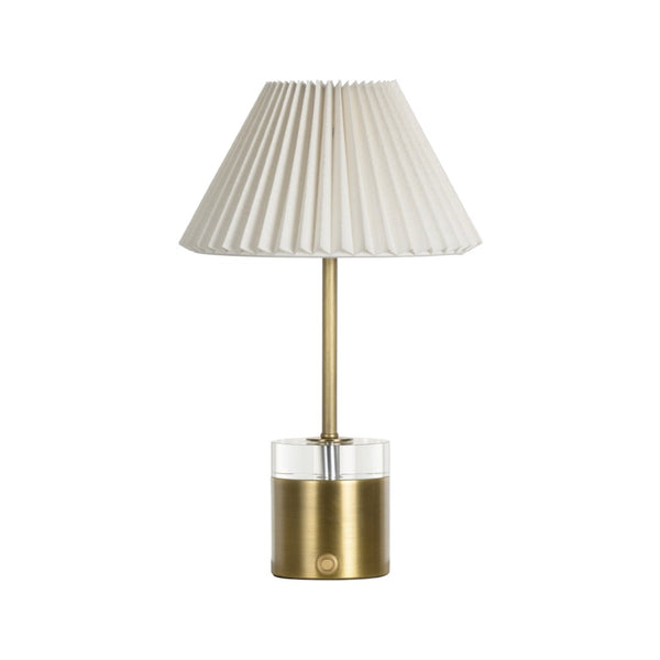 Wildwood Margot Antique Brass Rechargeable Lamp — Dimmable 2700K Warm Led, Portable Pleated Shade Accent 61448