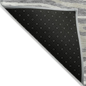HomeRoots 5' Faux Bois Washable Area Rug in Gray, Ivory & Beige - Durable, Stylish for Indoor & Outdoor Use 10' X 14' 614484