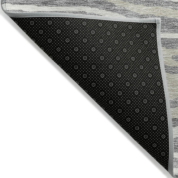 HomeRoots 5' Faux Bois Washable Area Rug in Gray, Ivory & Beige - Durable, Stylish for Indoor & Outdoor Use 10' X 14' 614484